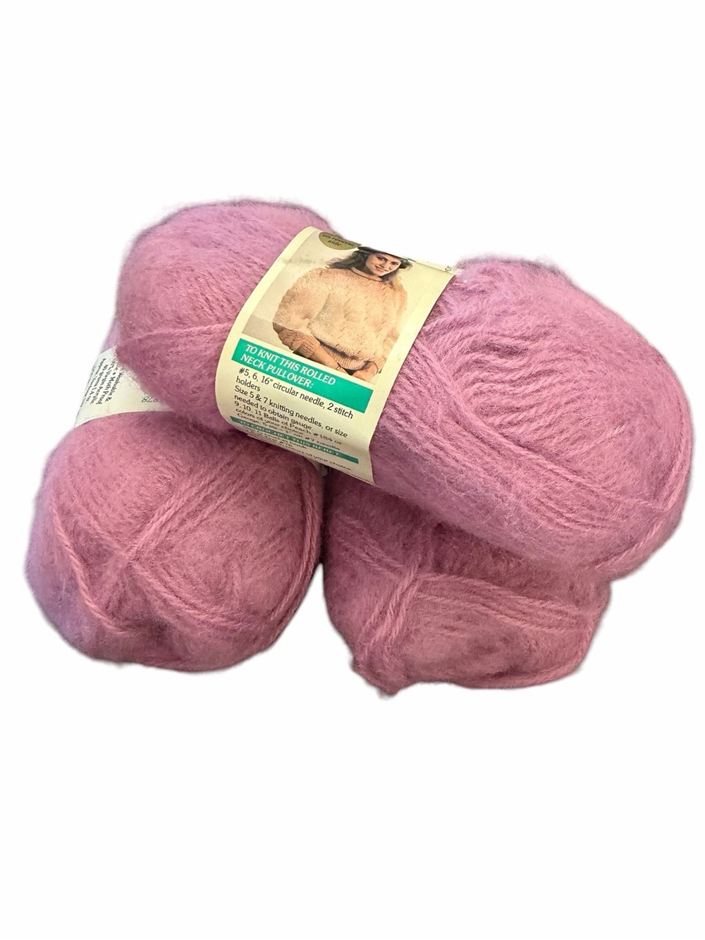 Mohair Style Lion Brand Molaine 3 Ply Lavender 83183 3 Skeins Total 4.2 Oz NEW